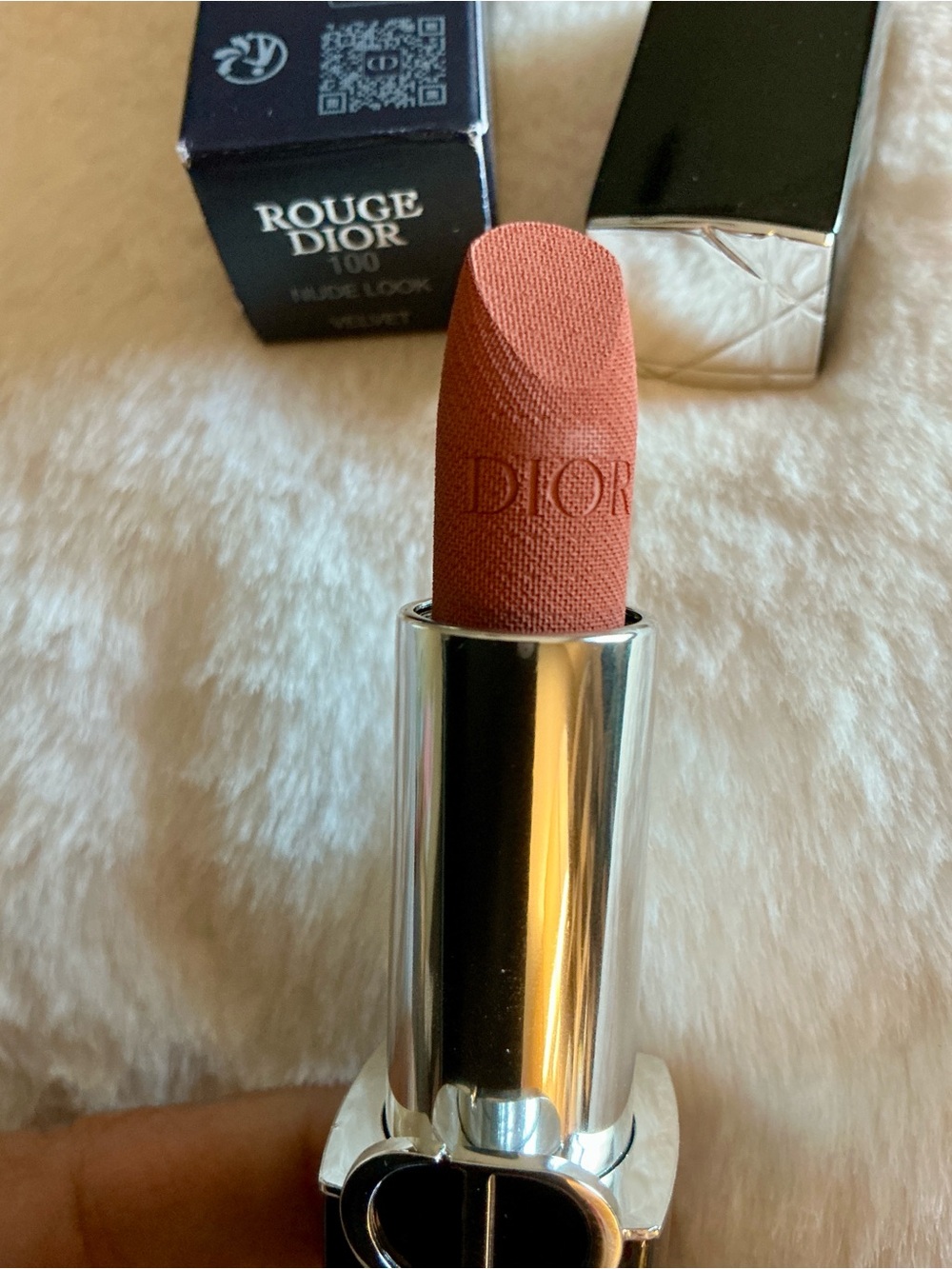 Dior Rouge Dior 100 Nude Look Velvet Couture Lipstick NIB - Picture 2 of 4